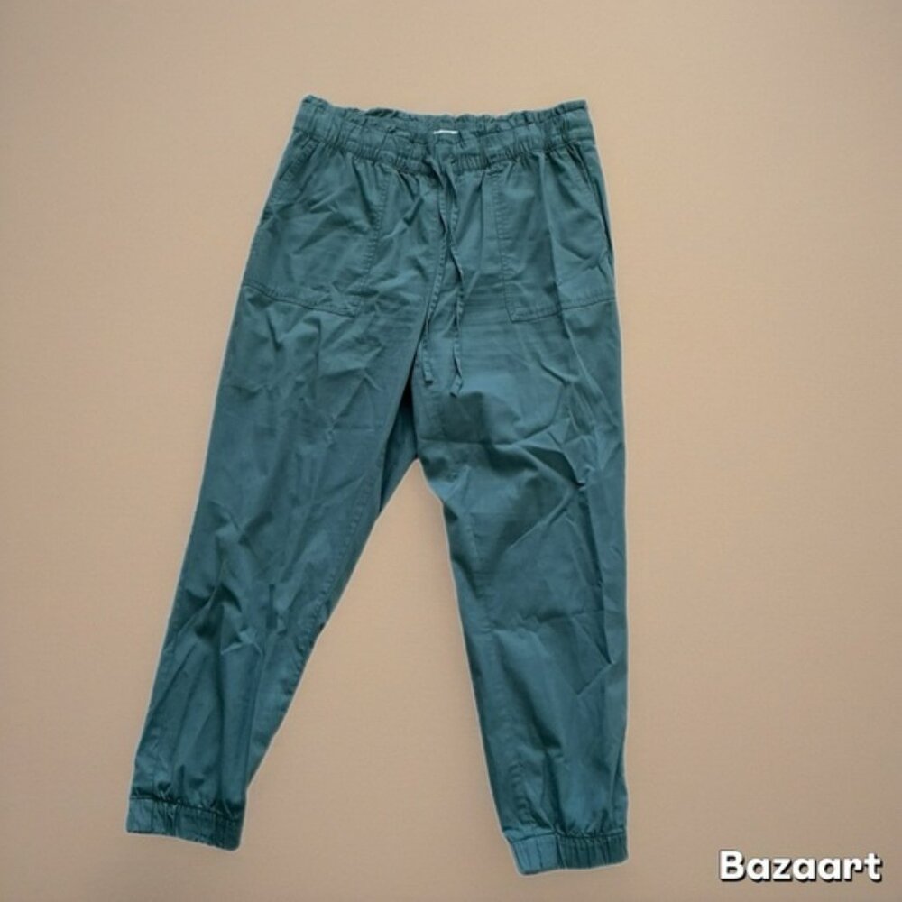 LOFT Women's Teal utility Joggers drawstring slants size large